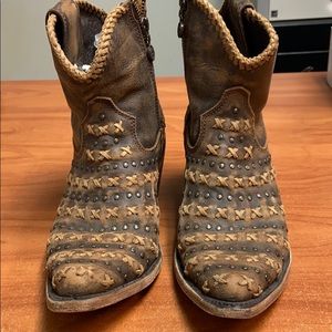 Leather cowboy boots